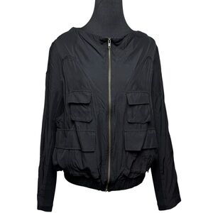 AllSaints Spitalfields Y2K Pilot Bomber Jacket Black SZ 10 | 42 Utility Cargo